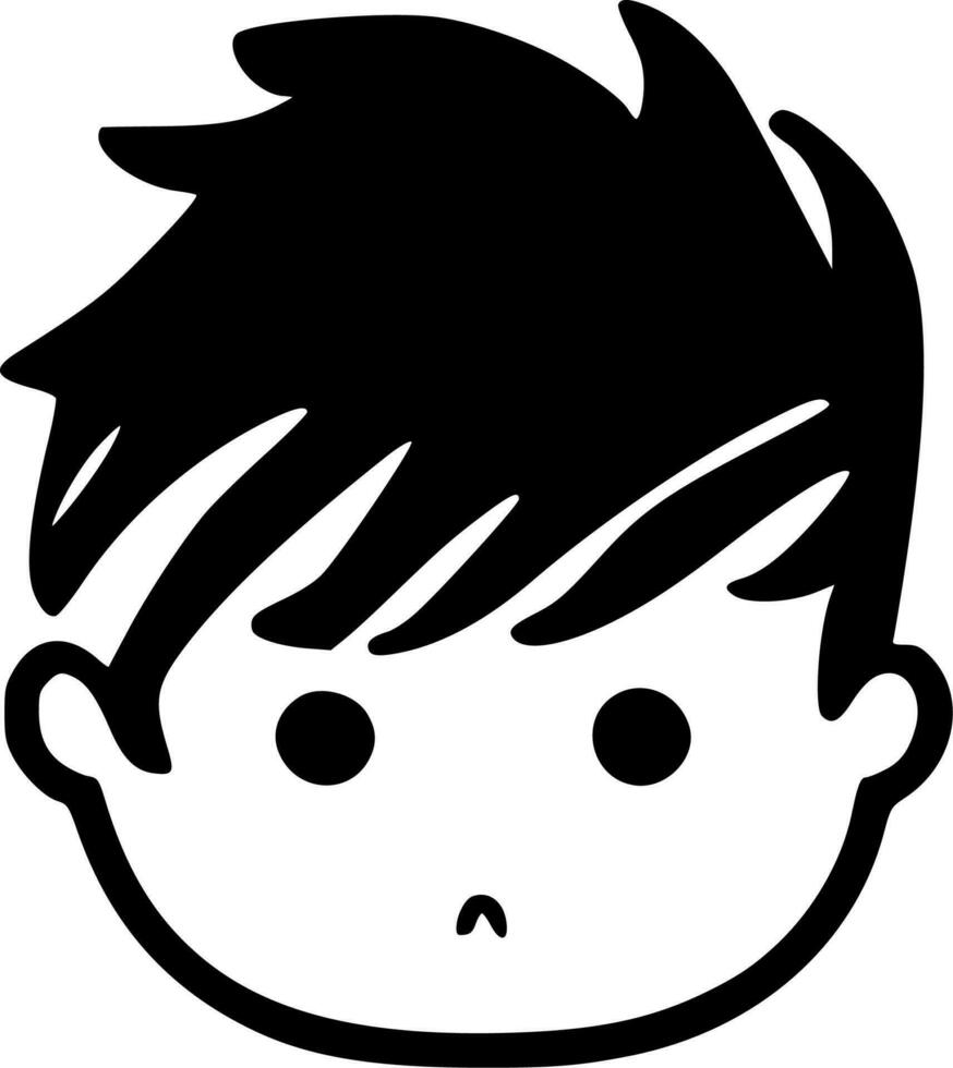 Baby Boy, Black and White Vector illustration