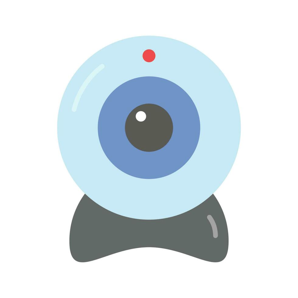 An editable icon of webcam in flat design style, computer camera vector
