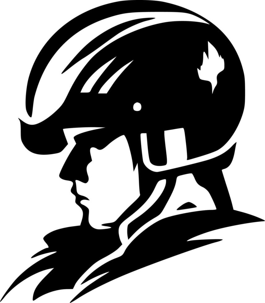 Military, Black and White Vector illustration