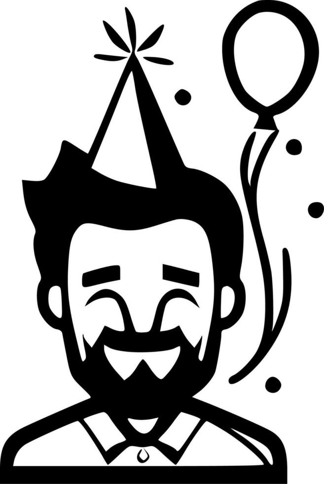 Birthday - Minimalist and Flat Logo - Vector illustration