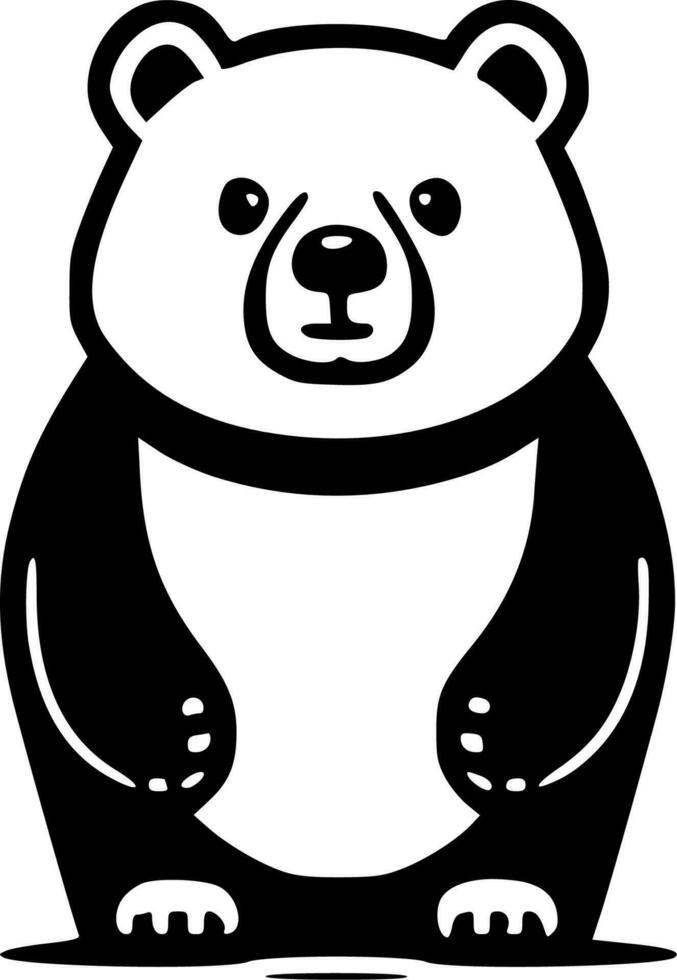 Bear, Black and White Vector illustration