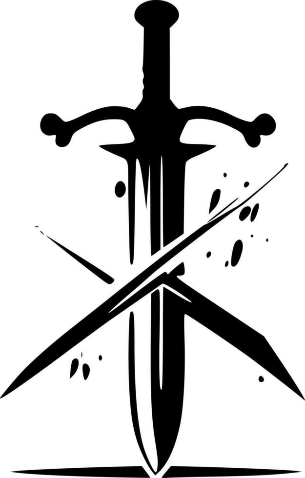 cruzado espadas - alto calidad vector logo - vector ilustración ideal para camiseta gráfico