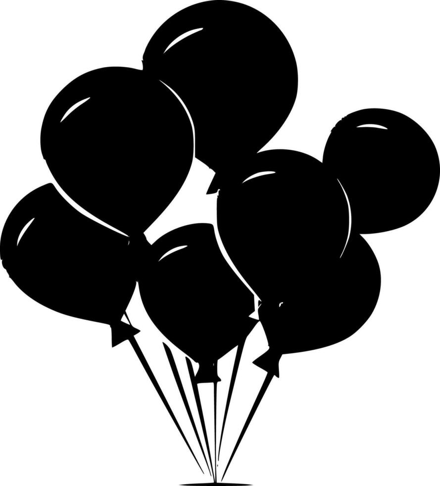 Balloons, Minimalist and Simple Silhouette - Vector illustration