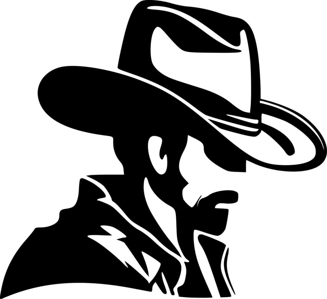 vaquero - negro y blanco aislado icono - vector ilustración