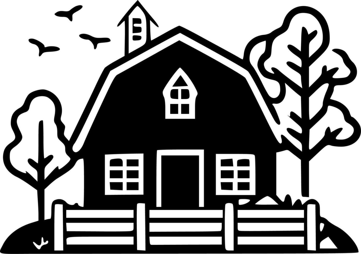 Farmhouse, Minimalist and Simple Silhouette - Vector illustration