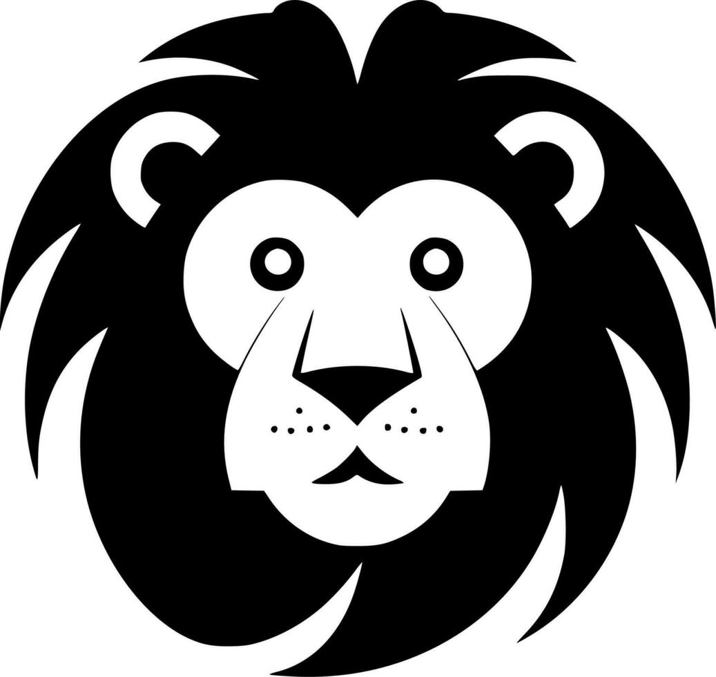 león - minimalista y plano logo - vector ilustración