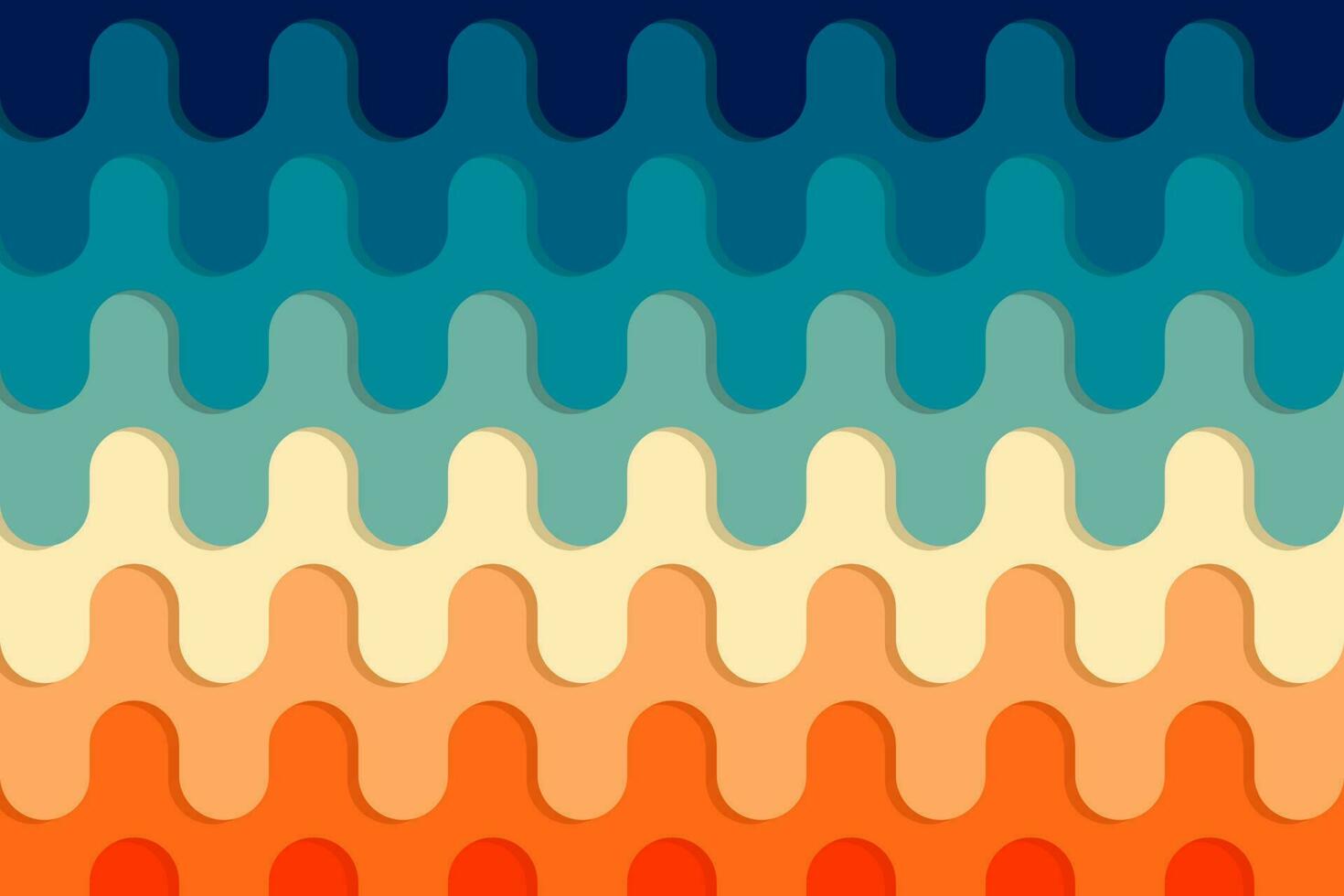 Seamless wave pattern linear vintage color design illustration vector