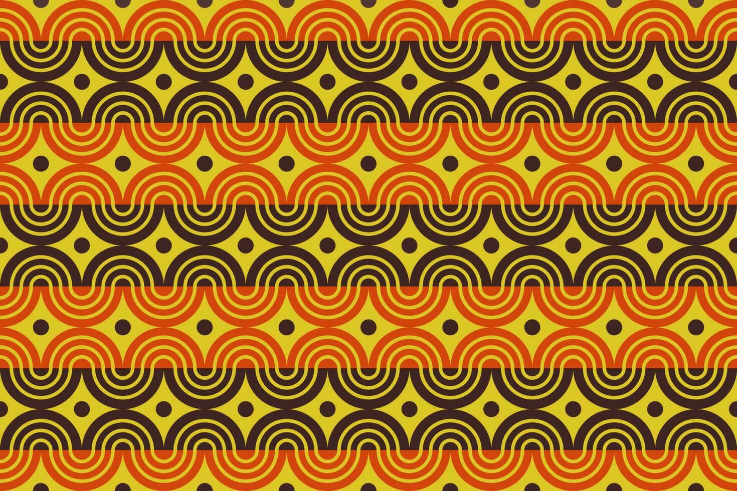Wave rounded pattern seamless vintage background design vector