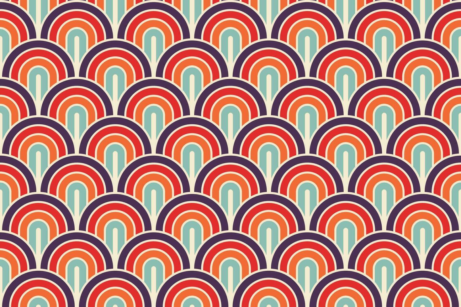 Wave pattern seamless vintage color background design vector