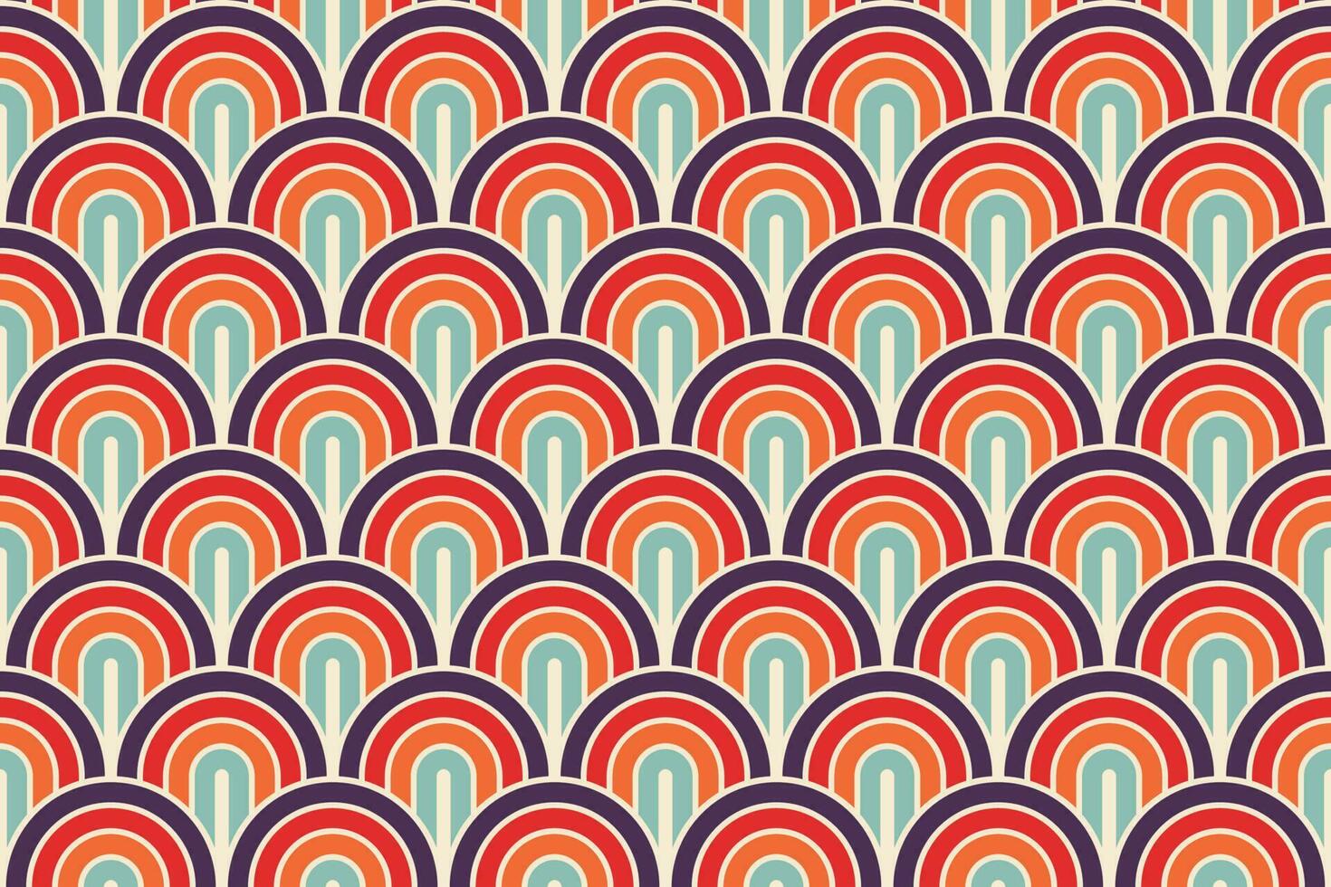 Wave pattern seamless vintage color background design vector