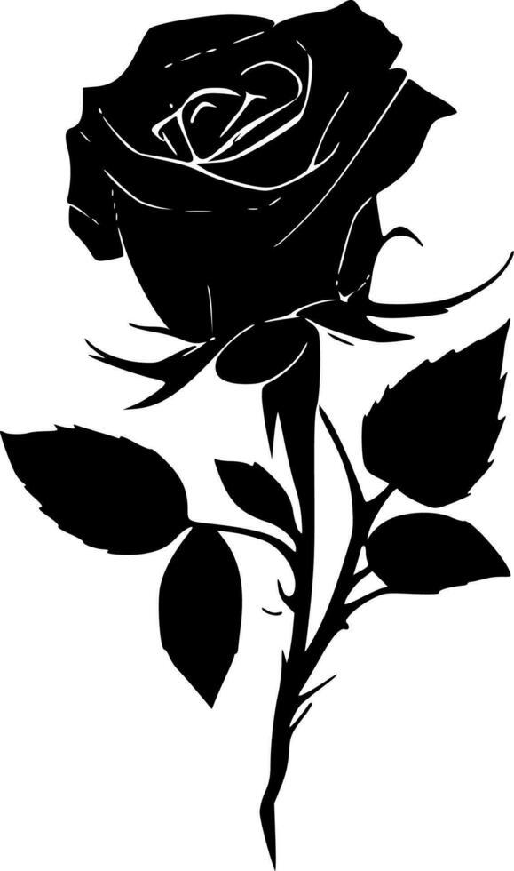 Rose, Black and White Vector illustration