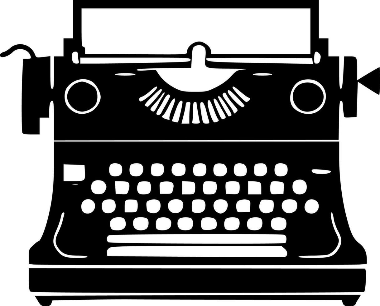 Typewriter - Minimalist and Flat Logo - Vector illustration