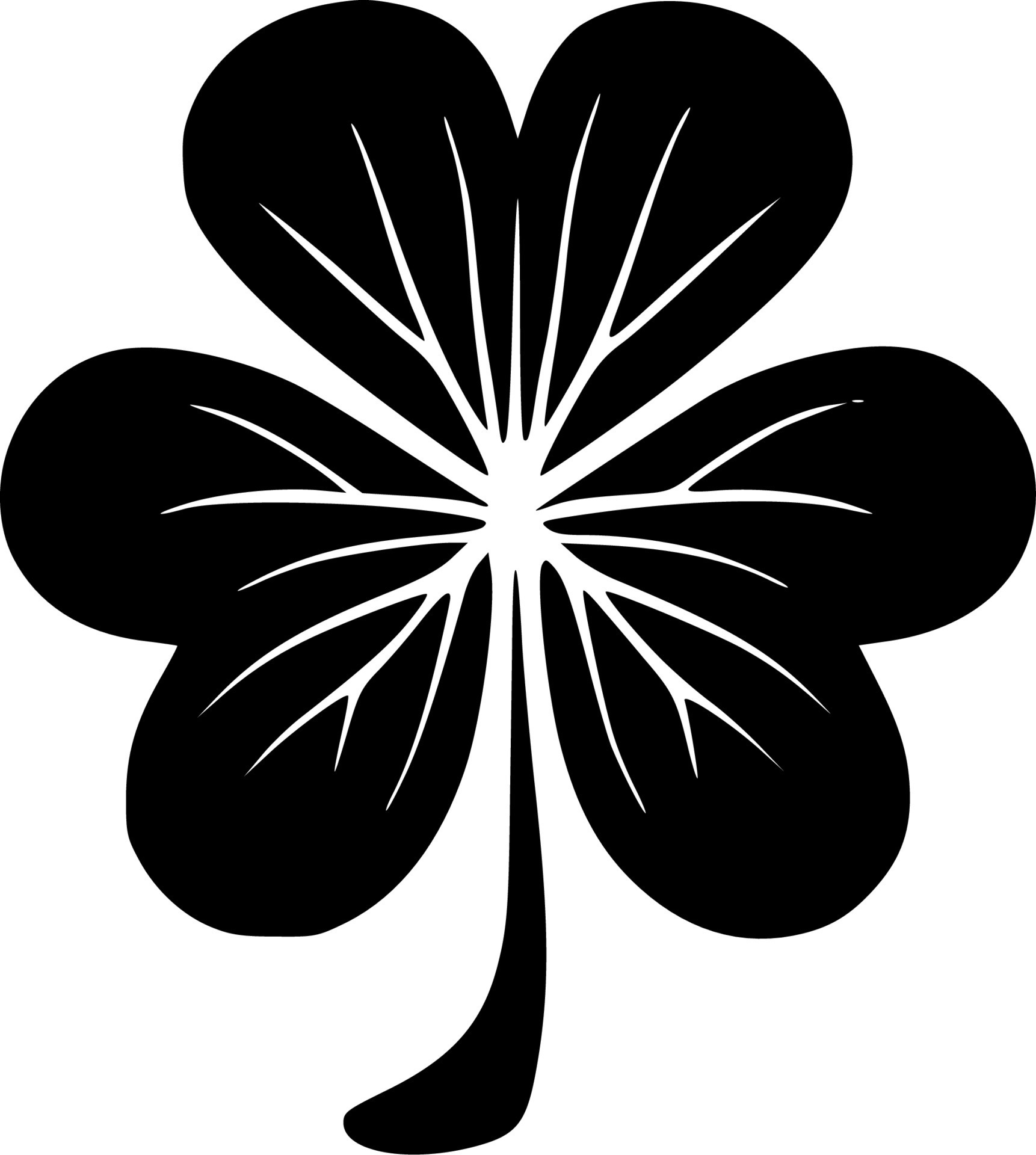 Shamrock, Black and White Vector illustration 24141225 Vector Art at