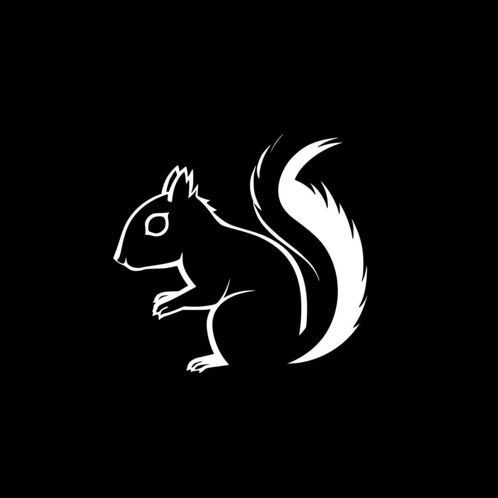 Squirrel - Black and White Isolated Icon - Vector illustration