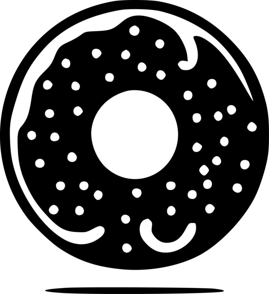 rosquilla - negro y blanco aislado icono - vector ilustración