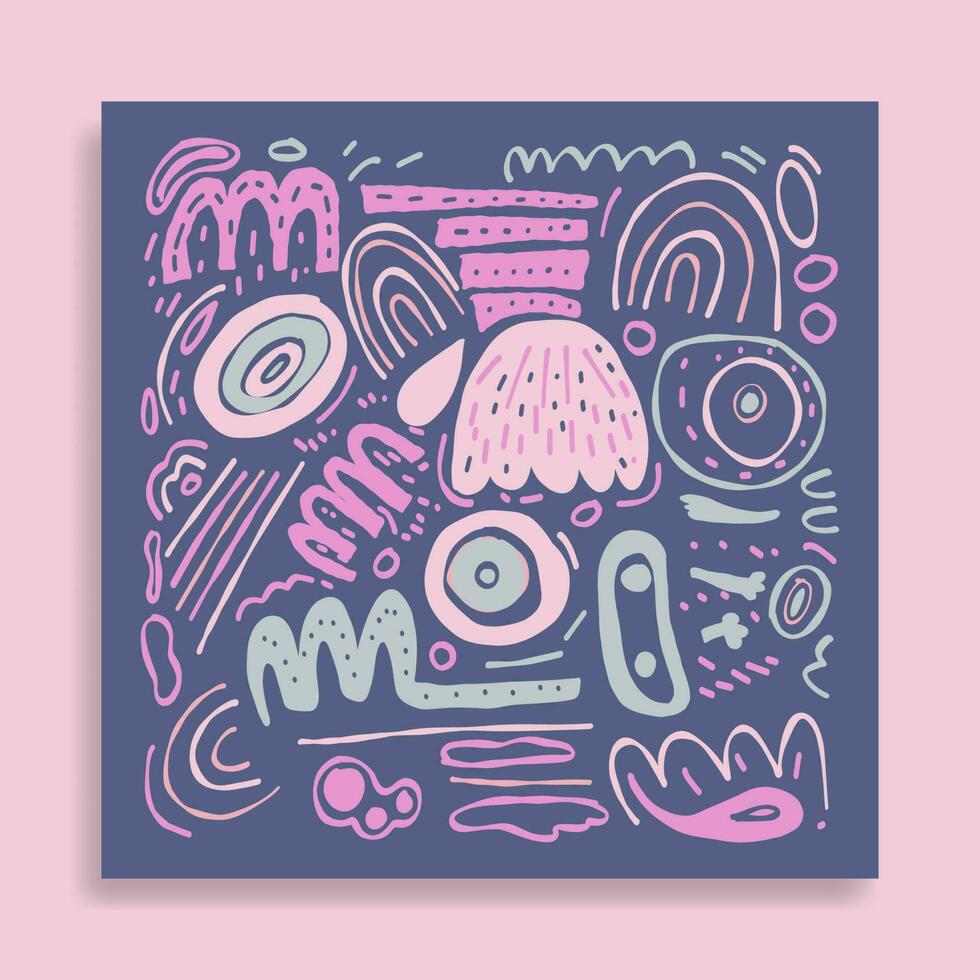 Abstract organic shape doodle hand drawn vector