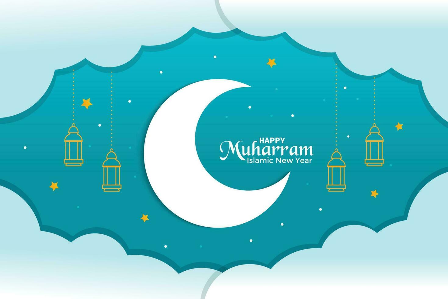 Happy Islamic New Year Greeting Template vector