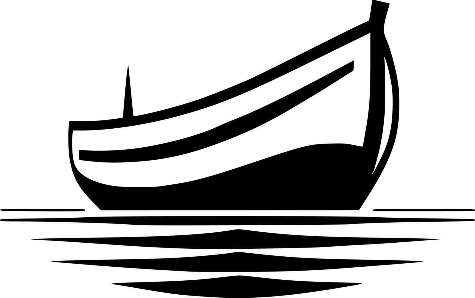 Boat, Minimalist and Simple Silhouette - Vector illustration