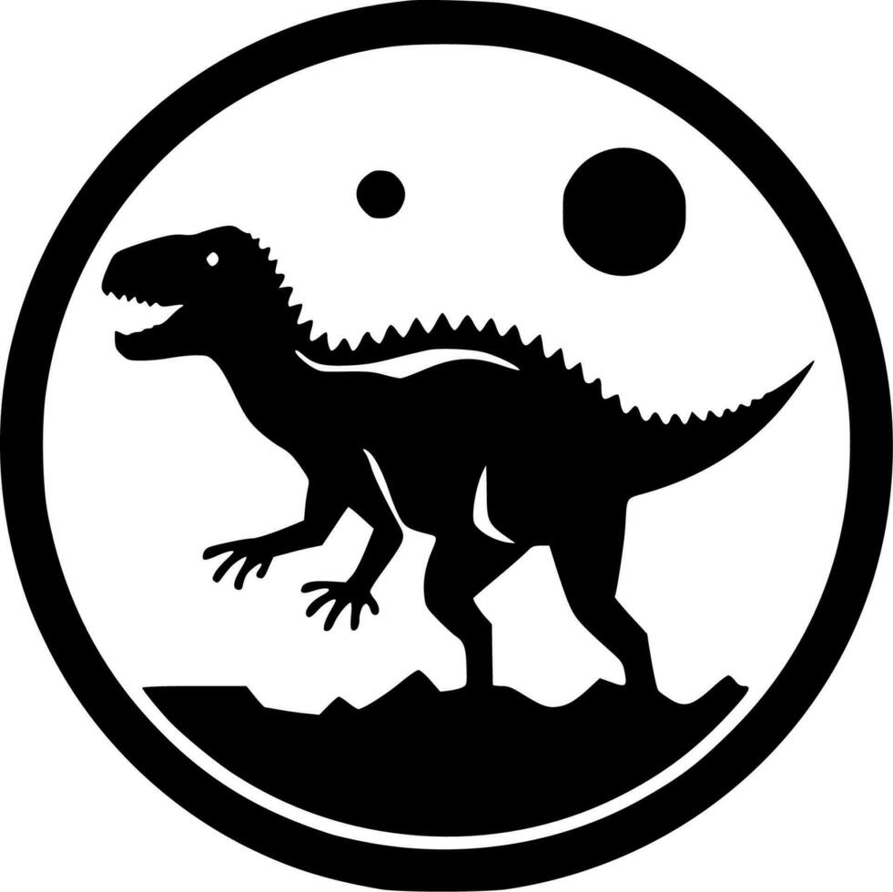 Dinosaur, Black and White Vector illustration