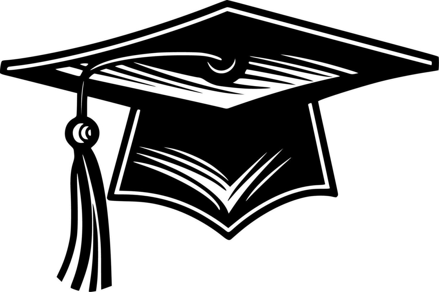 Graduation - Black and White Isolated Icon - Vector illustration