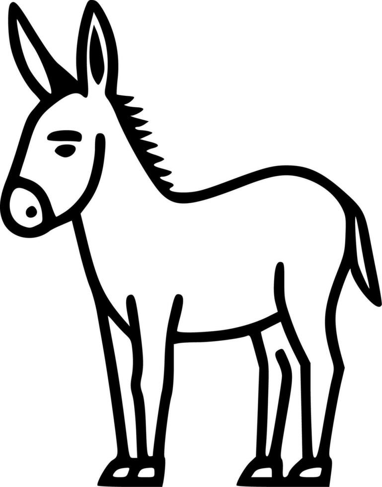 Burro - minimalista y plano logo - vector ilustración