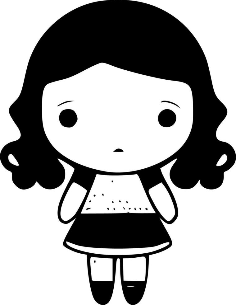 muñeca - minimalista y plano logo - vector ilustración