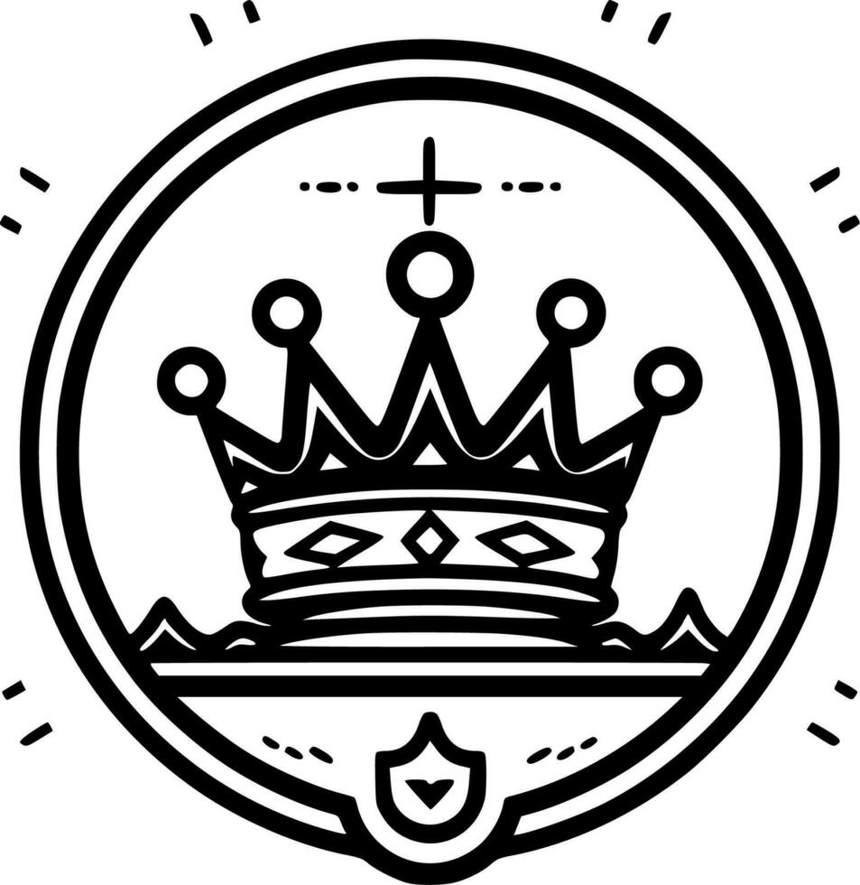 coronación - negro y blanco aislado icono - vector ilustración