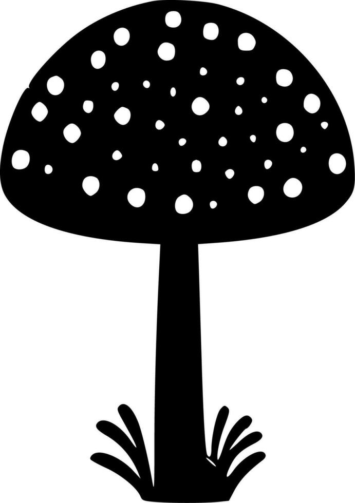 Mushroom, Minimalist and Simple Silhouette - Vector illustration