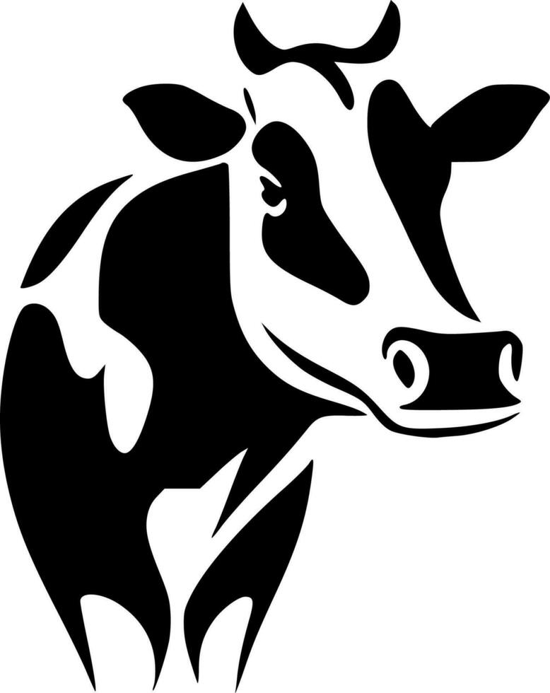 Cow, Minimalist and Simple Silhouette - Vector illustration