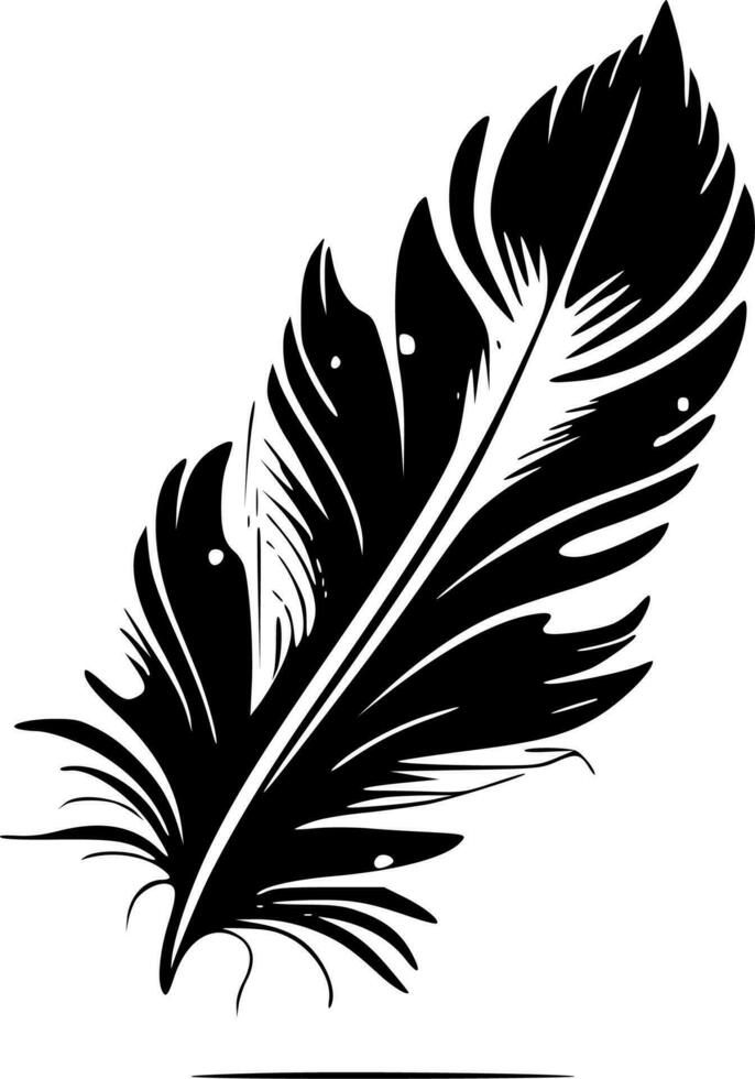 plumas, negro y blanco vector ilustración