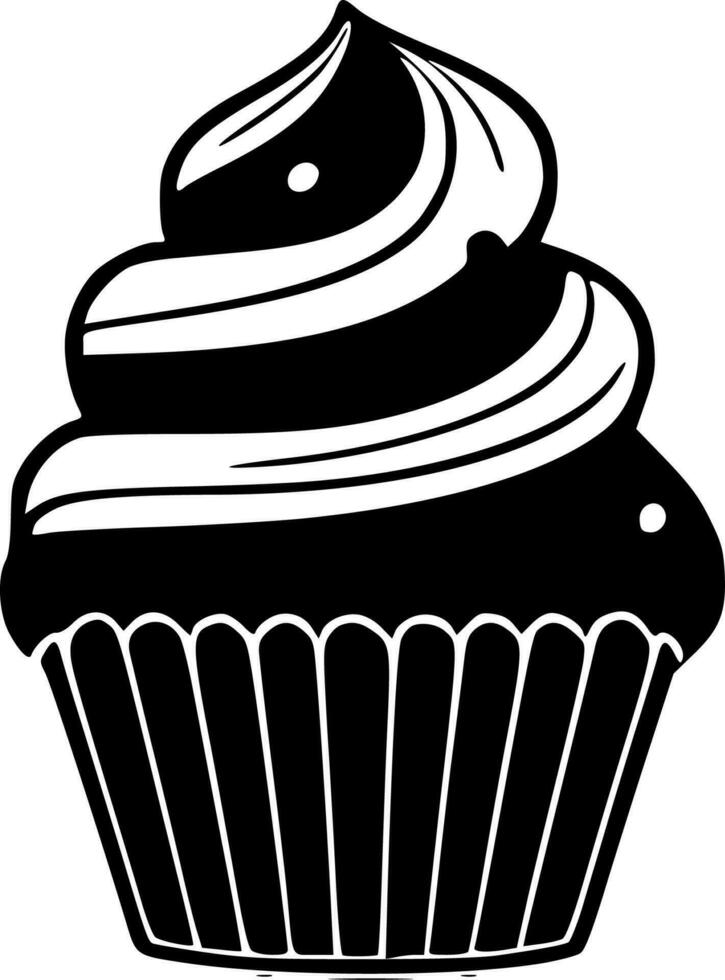 Cupcake, Minimalist and Simple Silhouette - Vector illustration