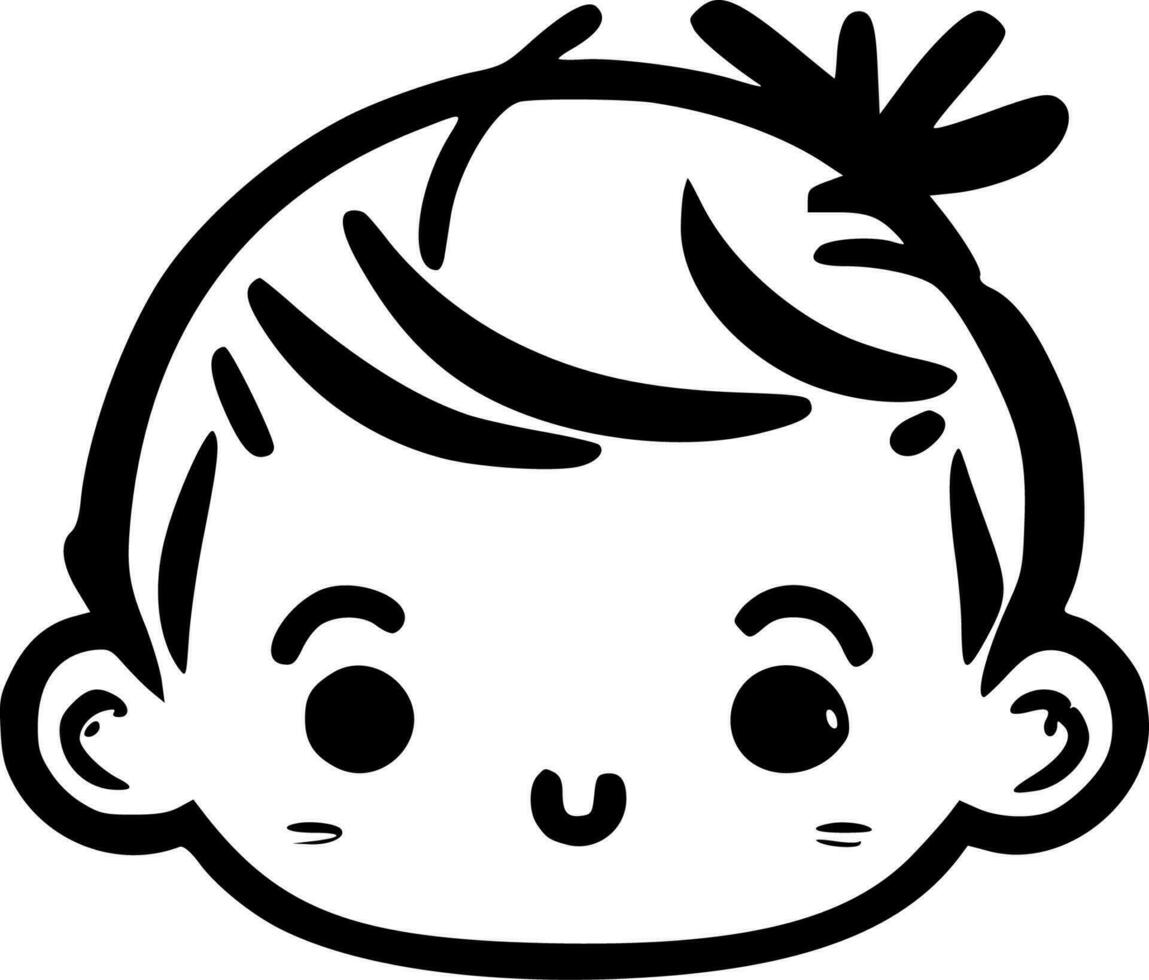 Baby - Black and White Isolated Icon - Vector illustration