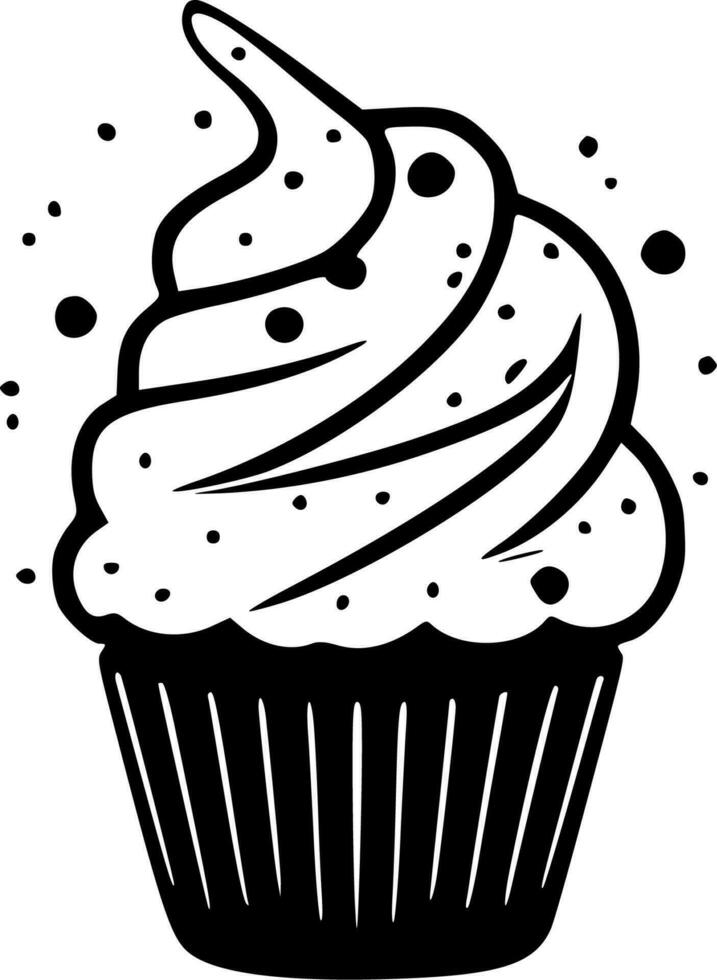 Cupcake, Minimalist and Simple Silhouette - Vector illustration