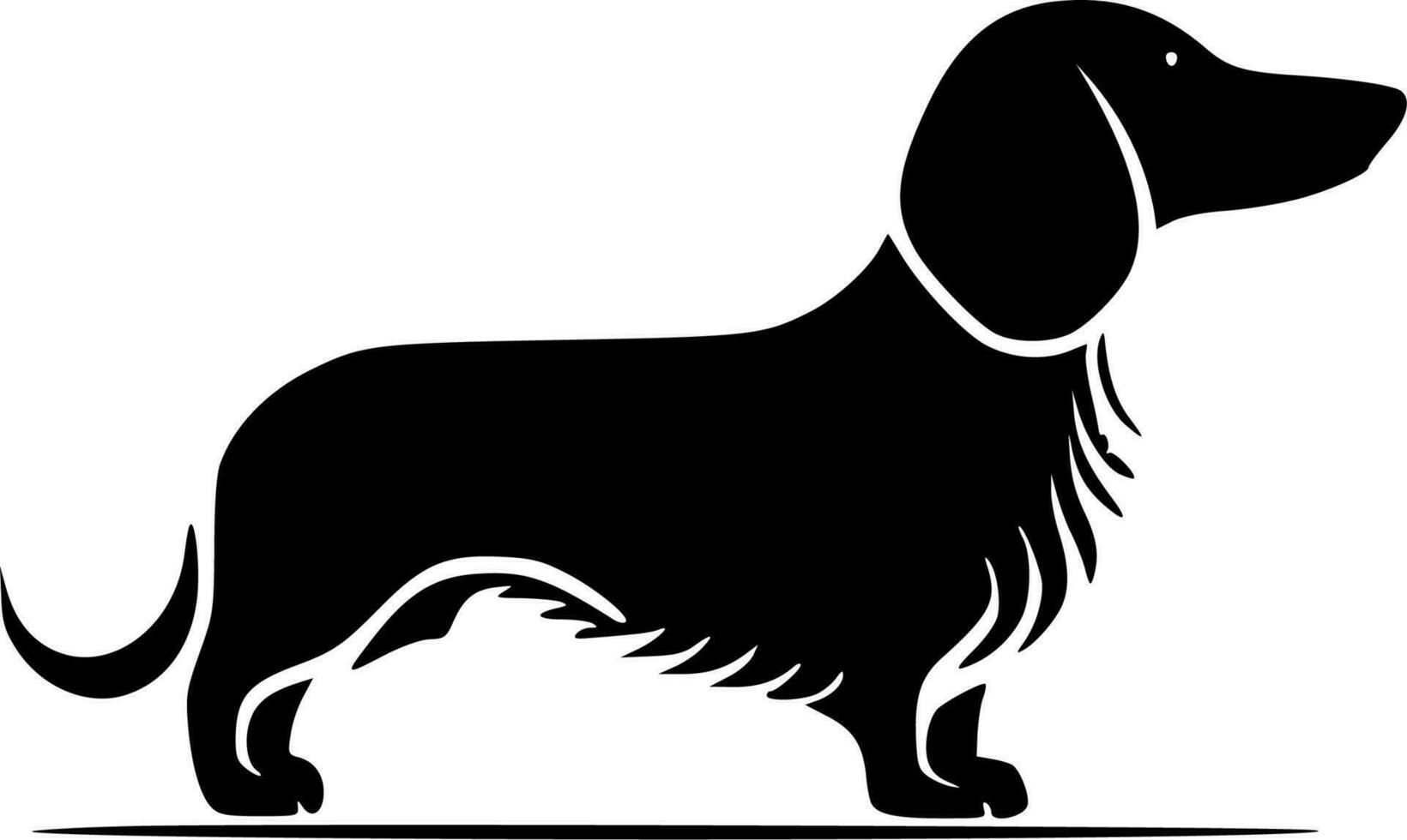 perro tejonero, negro y blanco vector ilustración