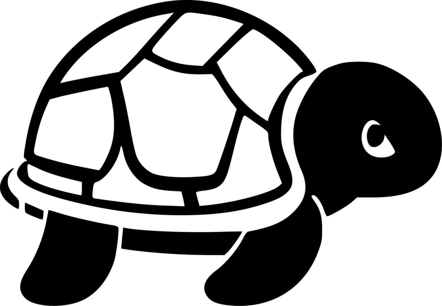 Turtle, Minimalist and Simple Silhouette - Vector illustration