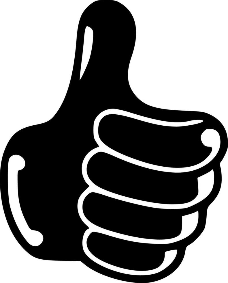Thumbs - Black and White Isolated Icon - Vector illustration