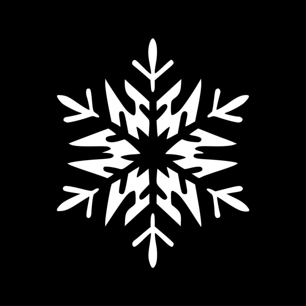 copo de nieve - negro y blanco aislado icono - vector ilustración