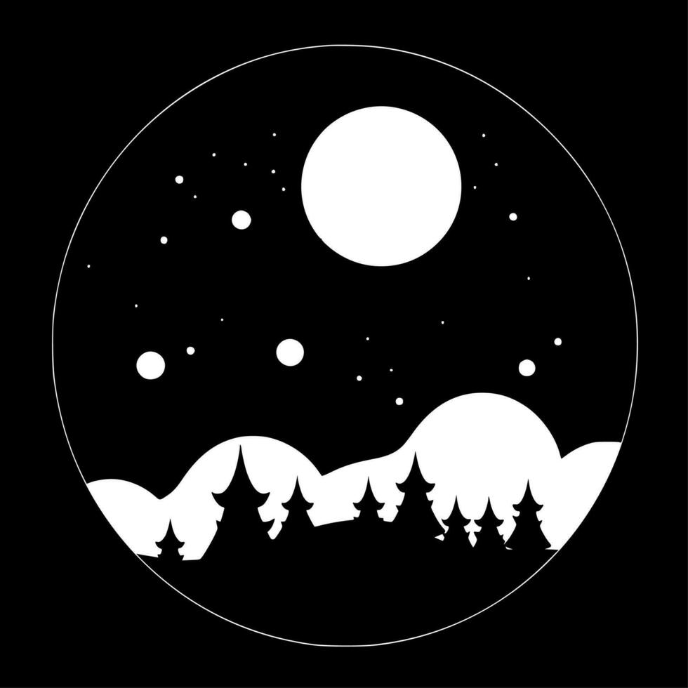 noche cielo - minimalista y plano logo - vector ilustración