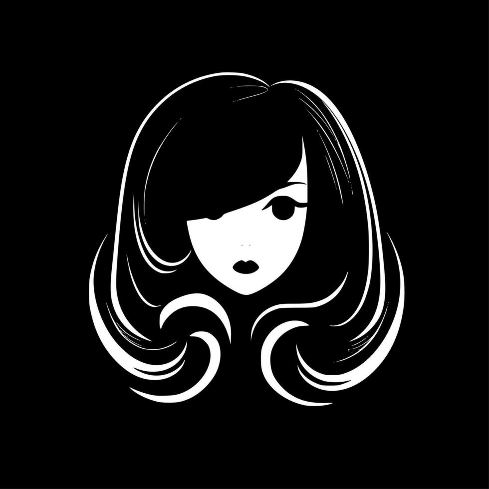 Hair - Black and White Isolated Icon - Vector illustration