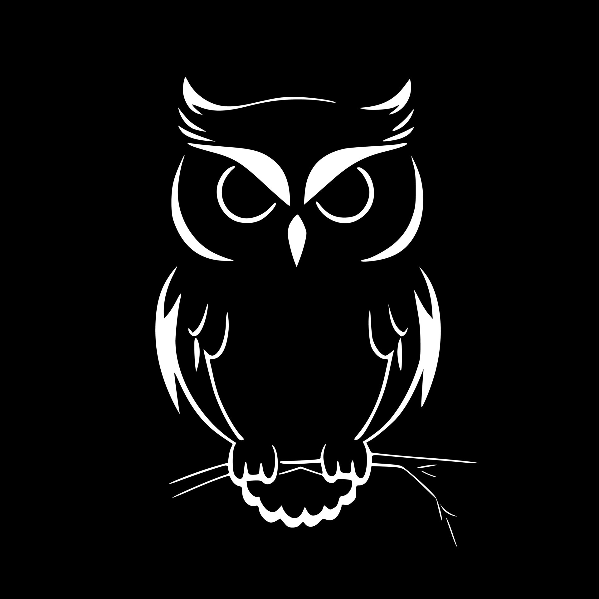 Owl - Black and White Isolated Icon - Vector illustration 24141684