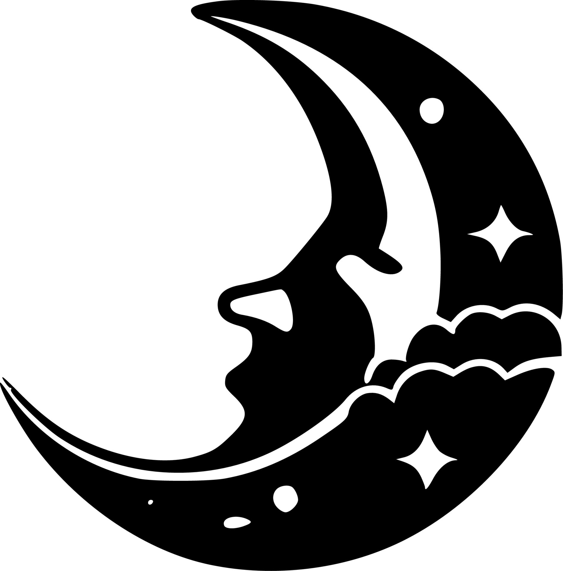 Moon, Black and White Vector illustration 24141754 Vector Art at Vecteezy