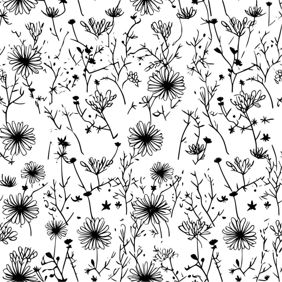 Seamless Pattern, Minimalist and Simple Silhouette - Vector illustration