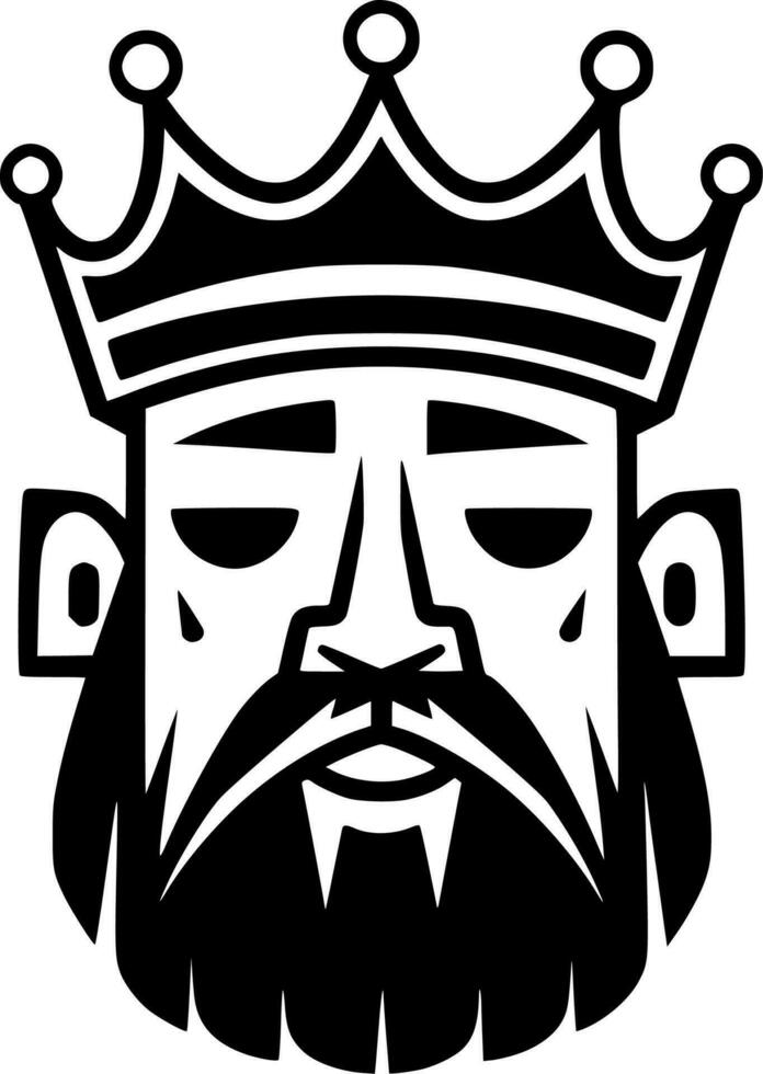 King - Black and White Isolated Icon - Vector illustration