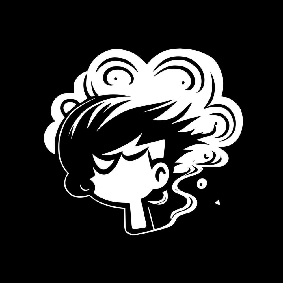 Smoke - Black and White Isolated Icon - Vector illustration