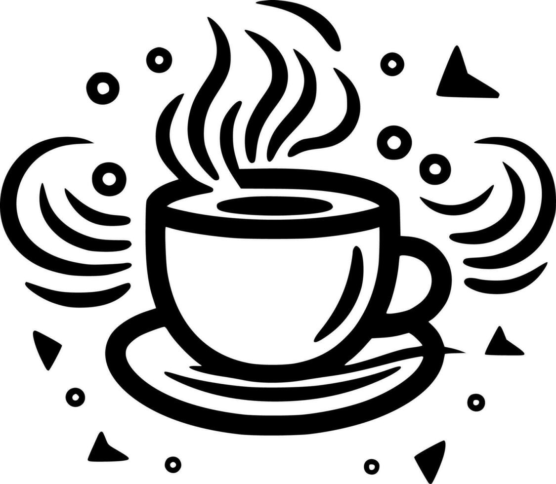 Coffee, Black and White Vector illustration