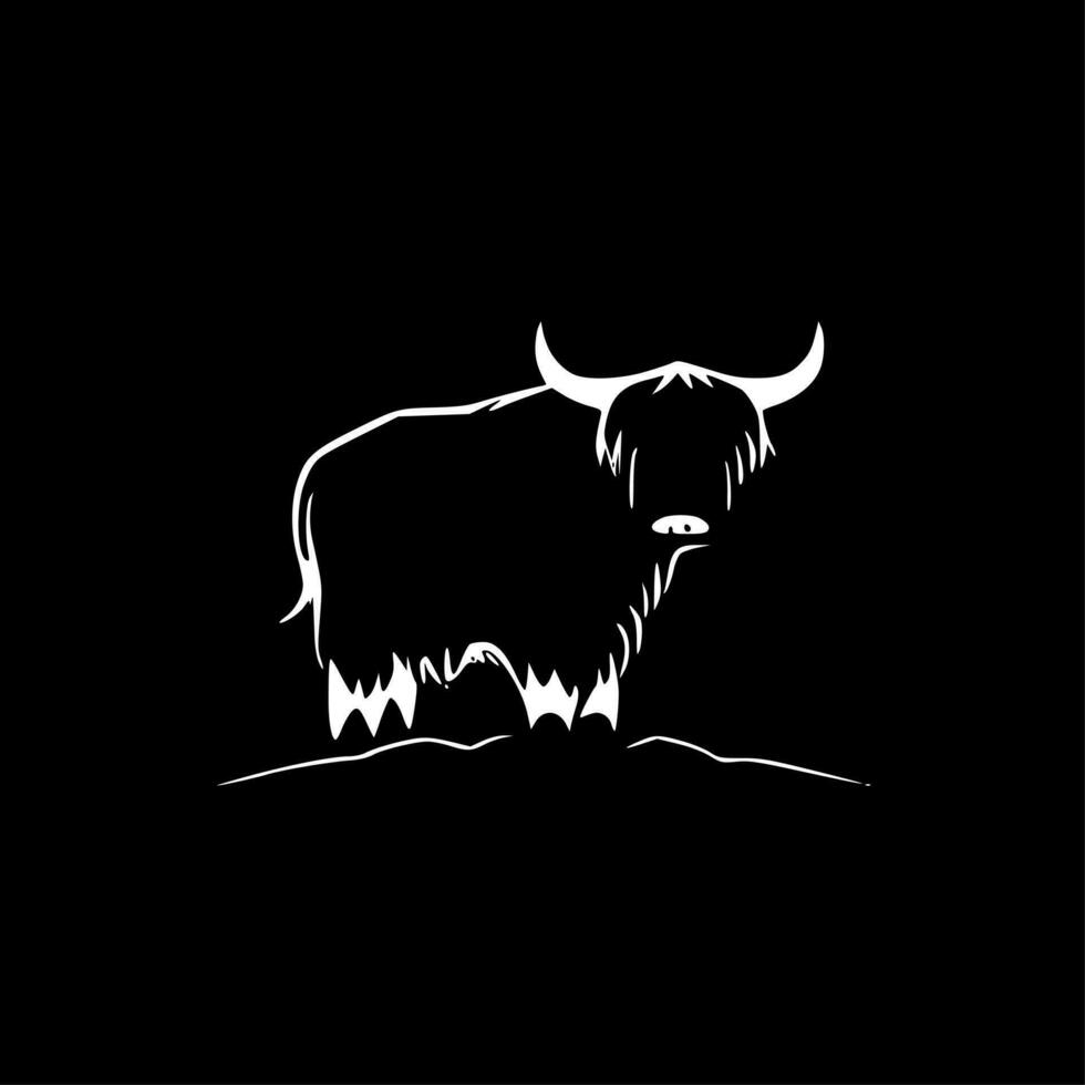 Highland Cow - Minimalist and Flat Logo - Vector illustration