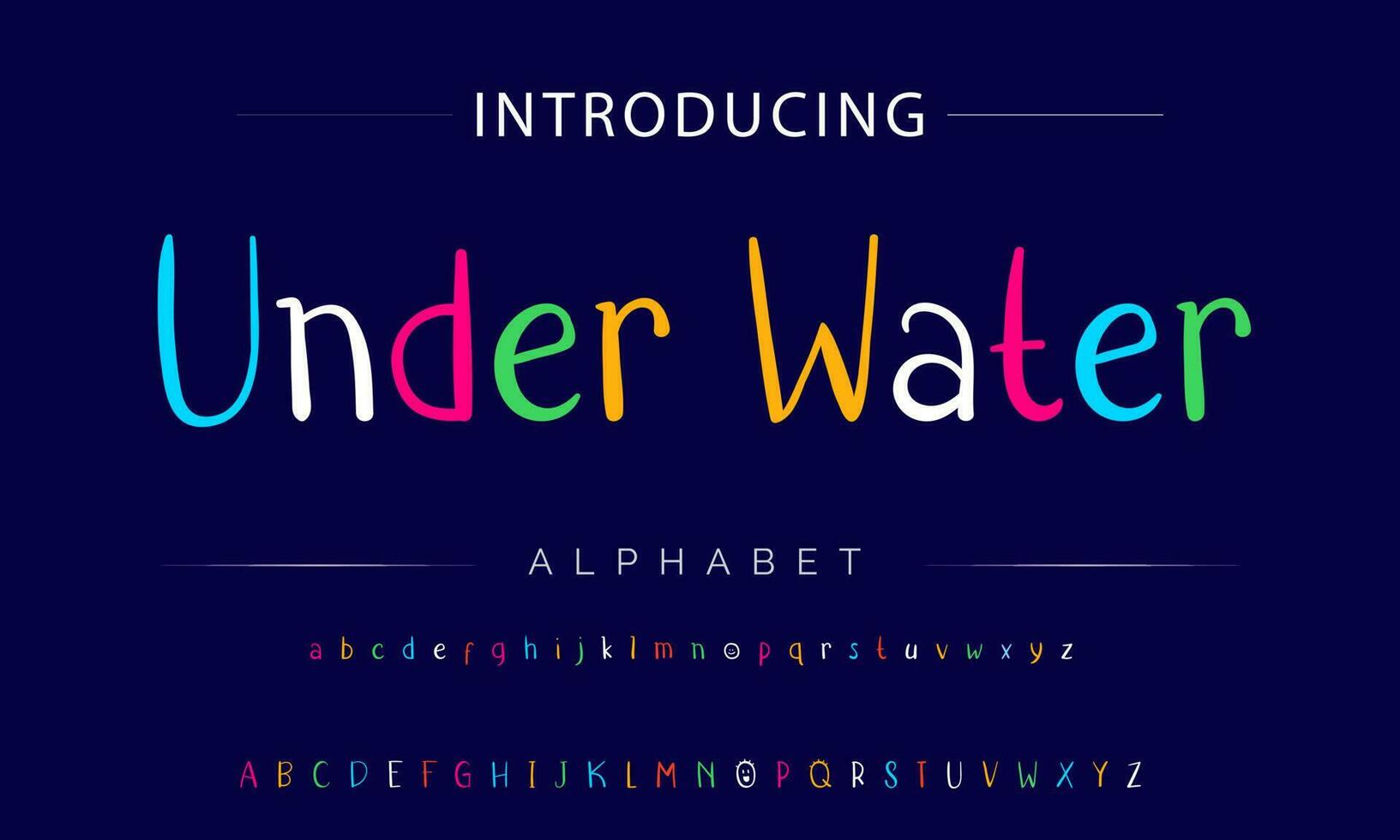 Funky colorful cartoon font type. Vector alphabet