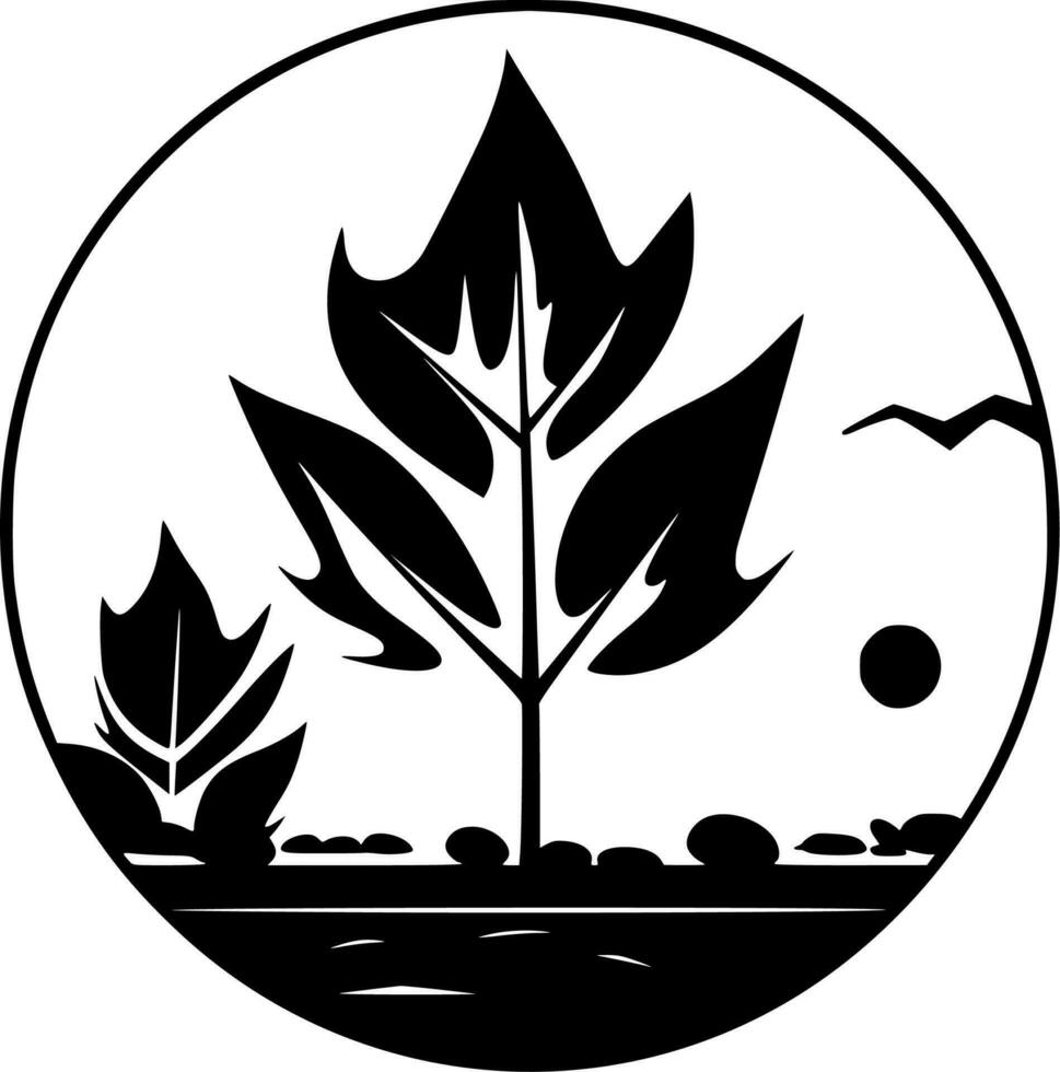 Fall, Black and White Vector illustration