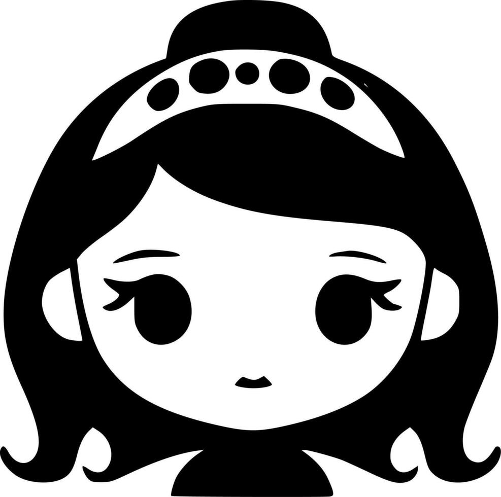 princesa, negro y blanco vector ilustración