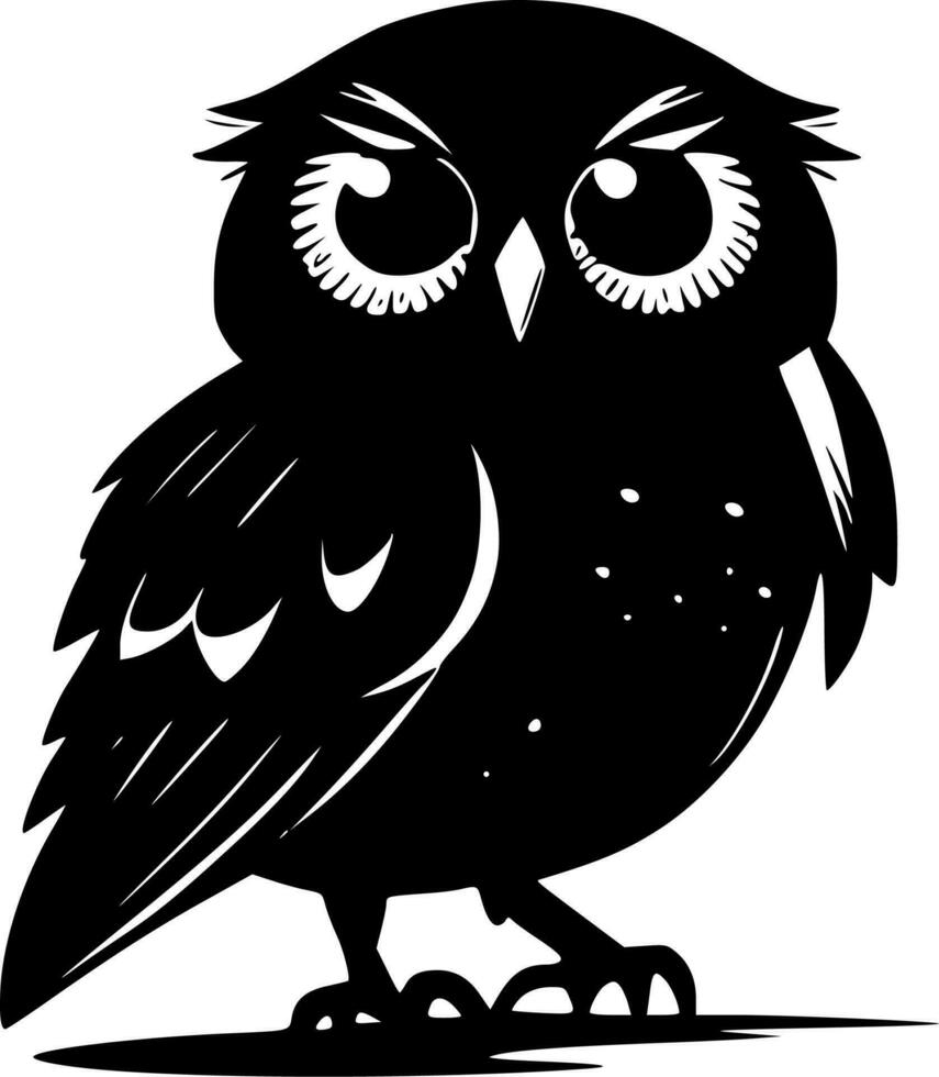 Owl, Minimalist and Simple Silhouette - Vector illustration